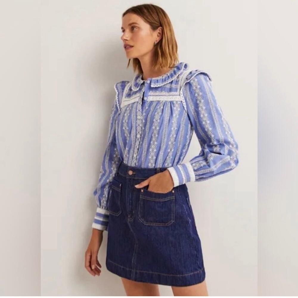 NWT - Boden Patch Pocket Denim Mini Skirt